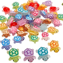 MaoNativey 30 PCS Glow in The Dark Mini Turtles - Tiny Resin Figurines for Fairy Gardens, DIY Crafts, Dollhouse Miniatures, Micro Landscaping, Home Decor, Night Light Decorations