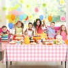 CXSAZRY 4 Packs Pink Gingham Tablecloth Pink and White Checkered