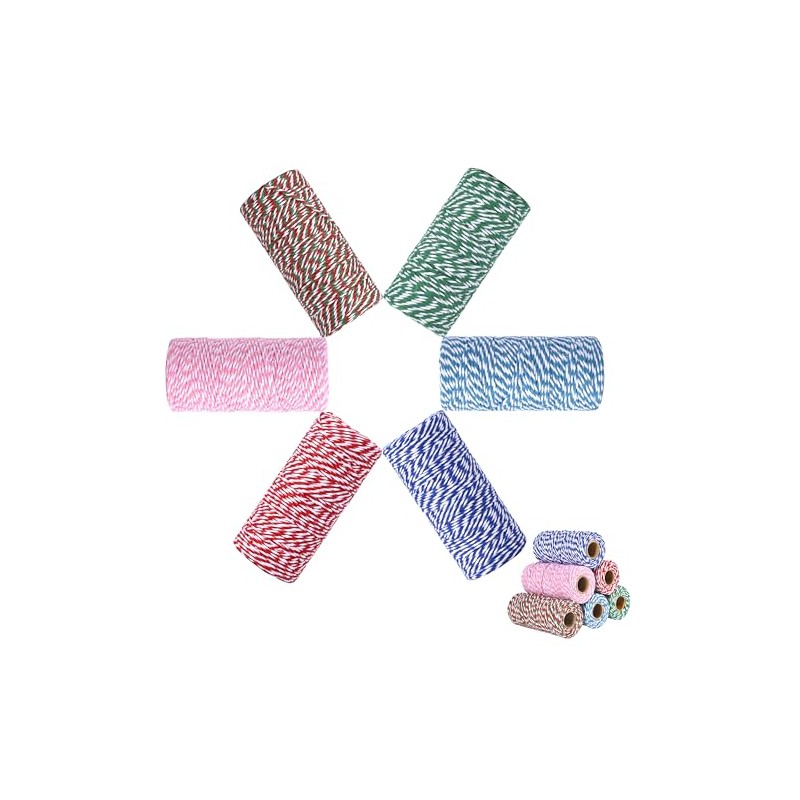 Colorful Cotton Twine - 6 Rolls of Eco-Friendly Bakers String