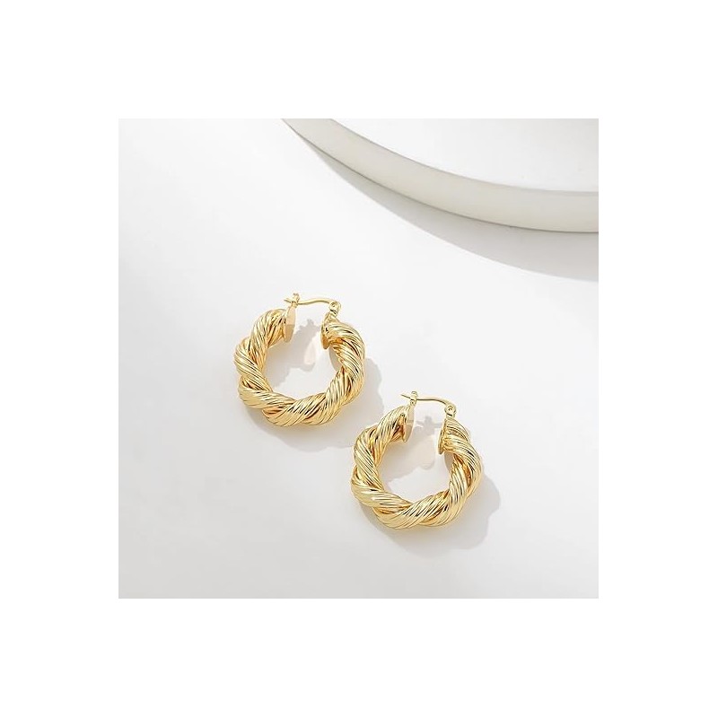 Women's Gold Hoop Earrings, Gold Hoop Earrings, Round Hoop Earrings,