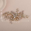 Teyglen Gold Wedding Rhinestone Hair Comb with Pearl Crystal Flower