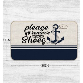 Nogrit Boat doormat,Boat mats no Shoes Door mat,Nautical Door mat, Door Mat 17x30, Boat Anchor Non Slip Doormat Decor, for Boat Owners