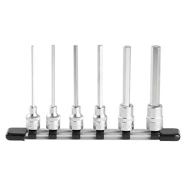 TONE HH306L Long Hexagon Socket Set (With Holder), Insertion Angle 0.3 inches (9.5 mm) (3/8 mm), Contents: 6 Pieces