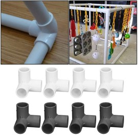 10 pieces 3-way corner bends, 3-way DN20 PVC pipe fittings, wall elbows, right angle plastic corner connectors, 1 inch inner diameter, for water pipes, furniture DIY, greenhouse connections (white)
