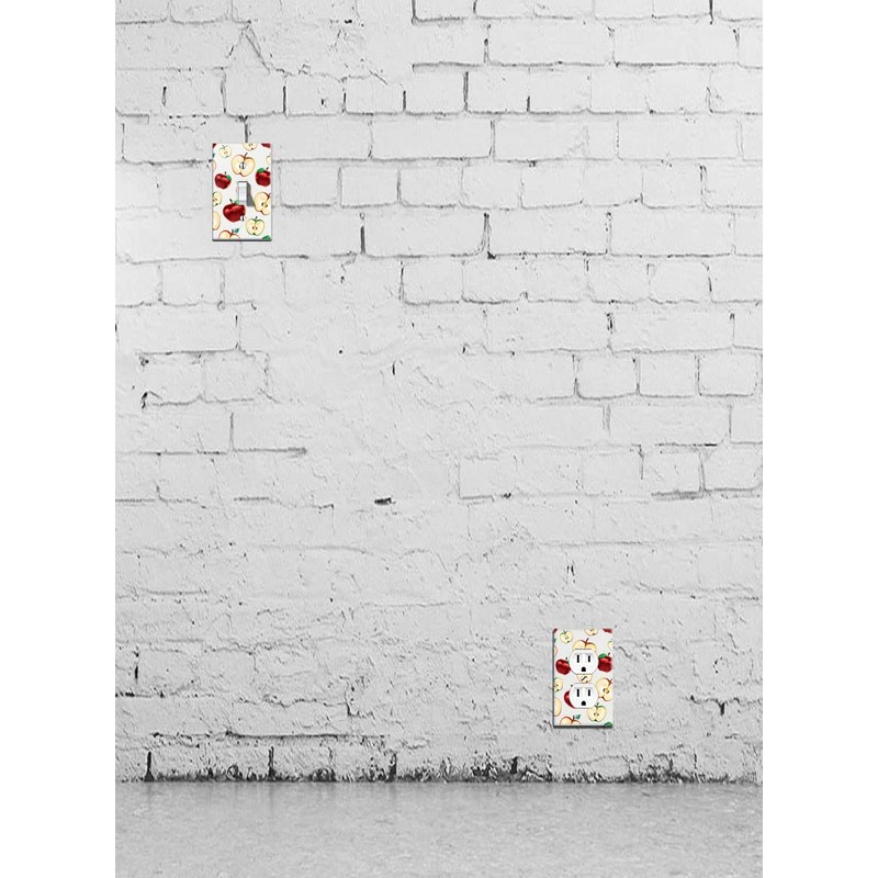 WIRESTER 1-Gang Duplex Outlet Cover Wall Plate/Switch Plate - Apples