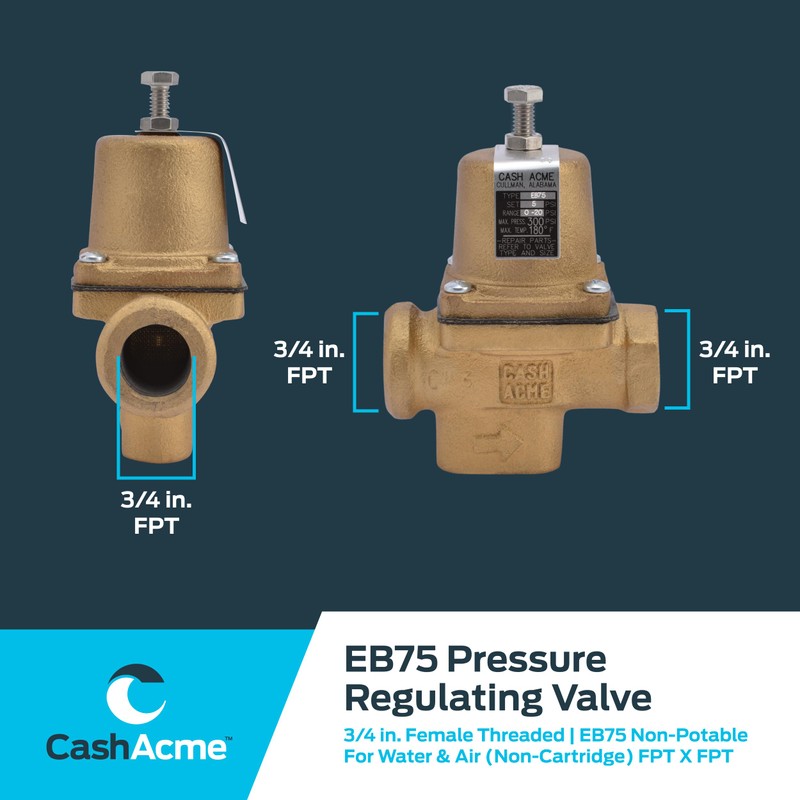 Cash Acme 3/4 Inch EB75 FPT x FPT Pressure Regulator