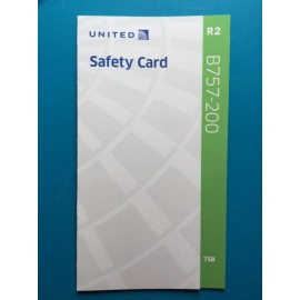 UNITED AIRLINES SAFETY CARD--757-200-