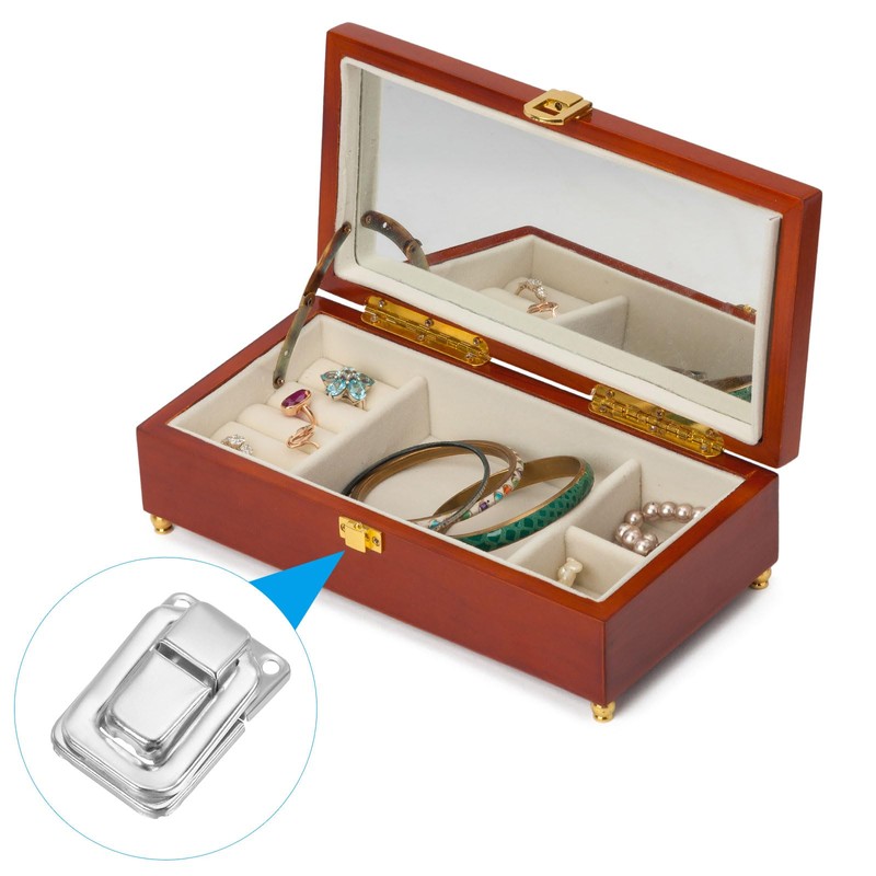 PATIKIL トグルキャッチロック 1.4" x 0.9" 12個入り メタルバックルハスプロックラッチク ラスプ 宝石ボックス 木製ケース