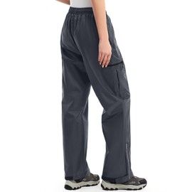 Women's Rain Pants Lightweight Waterproof Reflective,Windproof Breathable Gear Over Work for Hiking Cycling Outdoor Fishing Grey