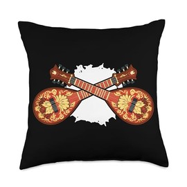 Sitar Player SteMi Apparel Sitar Player String Instrument Musician Musical Sitarist Throw Pillow, 18x18, Multicolor