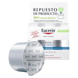 Eucerin Refill Crema anti edad Hyaluron-Filler Crema de Noche (50 ml) con cido hialurnico que ayuda a reducir lneas de expresin