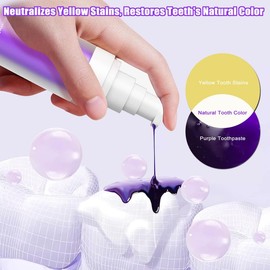 Purple Toothpaste for Teeth Whitening - Instant Whitening Colour Corrector Serum - Purple Toothpaste Whitening for Neutralizes Tooth Stains - Color Corrector