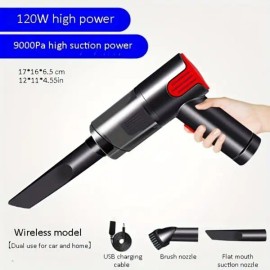 Wireless USB Charging Silver Car Vacuum Cleaner Portable Mini Desktop Handheld Vacuums for Home Use Wired Productcolor: as picture Color