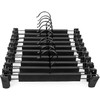 Pants Hangers,Black Clothes Plastic Pant Hangers with 2-Adjustable Anti-Rust Clips