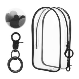 Clear Keychain Pouch, Keychain Figure Display Case for 17cm Doll, Waterproof Hanging Figure Display Bag with Keychains, Small Clear Makeup Zipper Pouches Bag Closure for Blind Box Dolls Collection