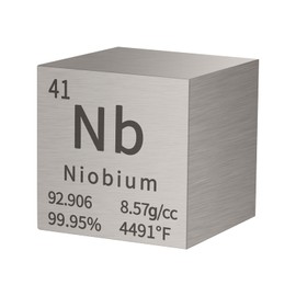 PFCKE Niobium Cube Metal Density Cubes Pure Metal High Density Element Cube for Element Collections Lab Experiment Periodic Table Collection DIY Teacher Science Creative Gift（Niobium，1 Inch）