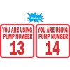 StickerTalk Pump Number 13 and 14 Vinyl Stickers, 2.5 inches