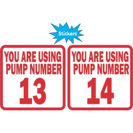 StickerTalk Pump Number 13 and 14 Vinyl Stickers, 2.5 inches x 2.5 inches