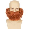 Yan Dream Men Short Auburn Curly Fake Beard Classic Full