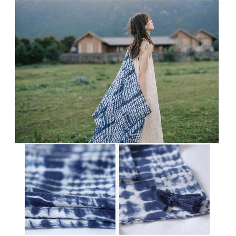 FASELE Scarf, Large, Soft, Soft, Fluffy, Cotton, Linen, Plain, Gentle,