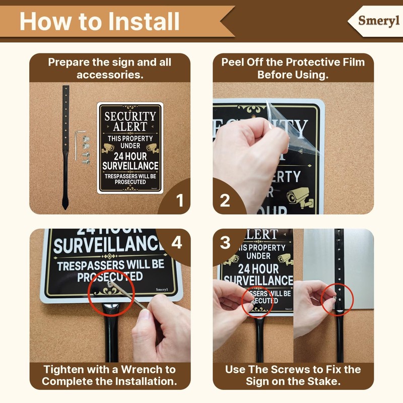 Smeryl Security Alert This Property Under 24 Hour Surveillance Trespassers