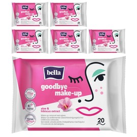 bella Goodbye Make-Up Removal Wipes 20 Pieces 6 Pack (6 x 20 Pieces)