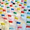 100 Pieces Map Thumb Tacks Colourful Drawing Push Pins with
