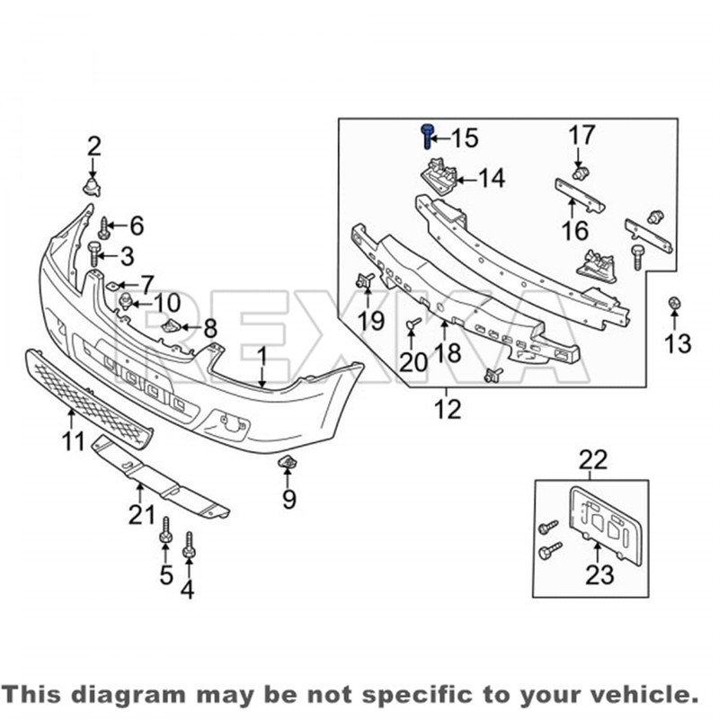 Rexka 30pcs M6-1.0 x 15mm Fender Liner Headlamp Assembly Screws