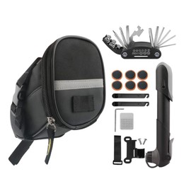 Bike Saddle Bag Repair Tools Kits Cycling Rear Seat Bag with Repair Tool with Pump Mountain Bike Accessories