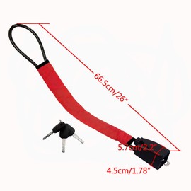 YIRANJIA Car Steering Wheel & Seat Belt Lock Anti-Theft Device, 17 Inch Max Length, Small Lightweight Multi-Functional Fit Most Vehicles SUV Golf Carts - Red