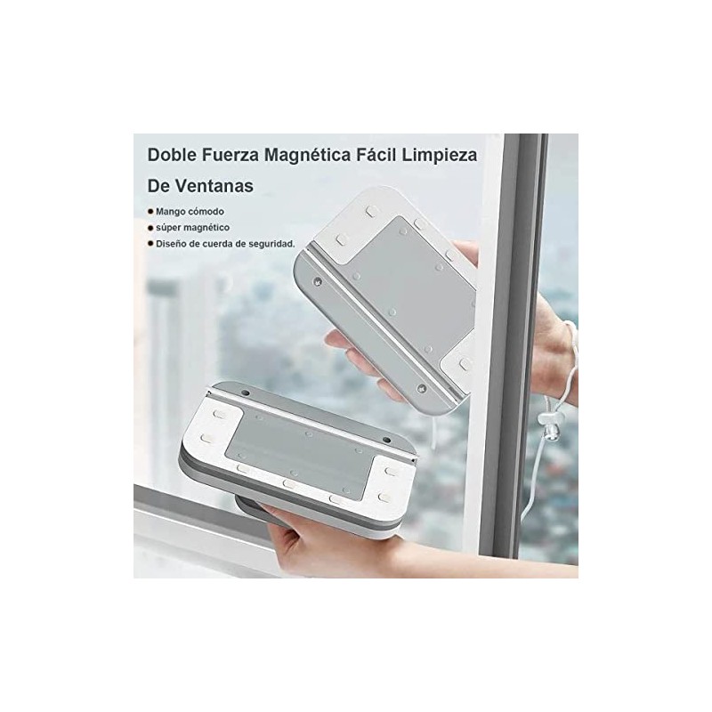 Limpiavidrios Magnético para Ventanas 3-15 mm con Cuerda 2,4 m