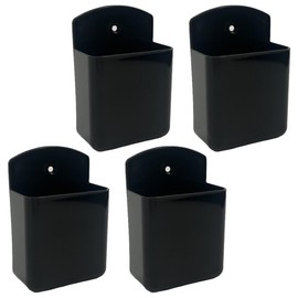 4 Pcs Remote Control Holder Wall Mount, Self Adhesive Wall Remote Control Holders, Wall Storage Organizer, Remote Control Holder For Bed, Black Dry Erase Marker Holders For Home Office School(Black)