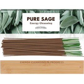 Premium Sage Incense Sticks with Energy Cleansing Holder - Charcoal-Free for a Clean Non Toxic Burn - Smudging, Negative Energy Purification, Natural Aromatherapy Home Fragrance, 30 Incenses
