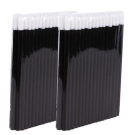 P-Beauty Cosmetic Accessories Microfibre Lip Brush Suitable for Eyelash Extension, Disposable Lip Brush, Cosmetic Lip Brush, Lint-Free Brush, Lipbrush, Black, 50-500 Pieces (100)