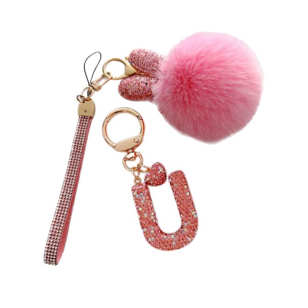 YYHDTYFY Alphabet Initial Letter Keychain Wristlet Key Ring Bangle Chains
