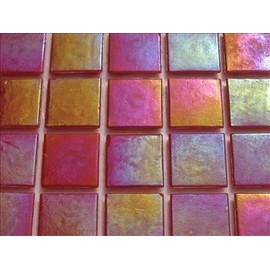 75 Sheet Vermillion Iridescent 20mm Mosaic Tiles