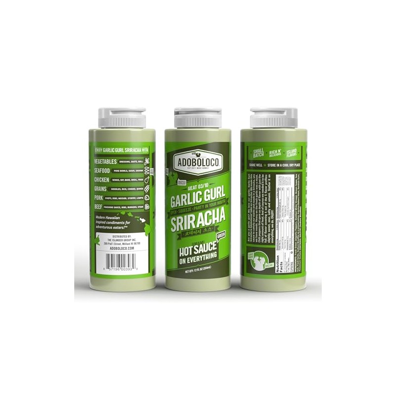 Adoboloco Garlic Gurl Sriracha Green Hot Sauce - 12oz, Jalapeno