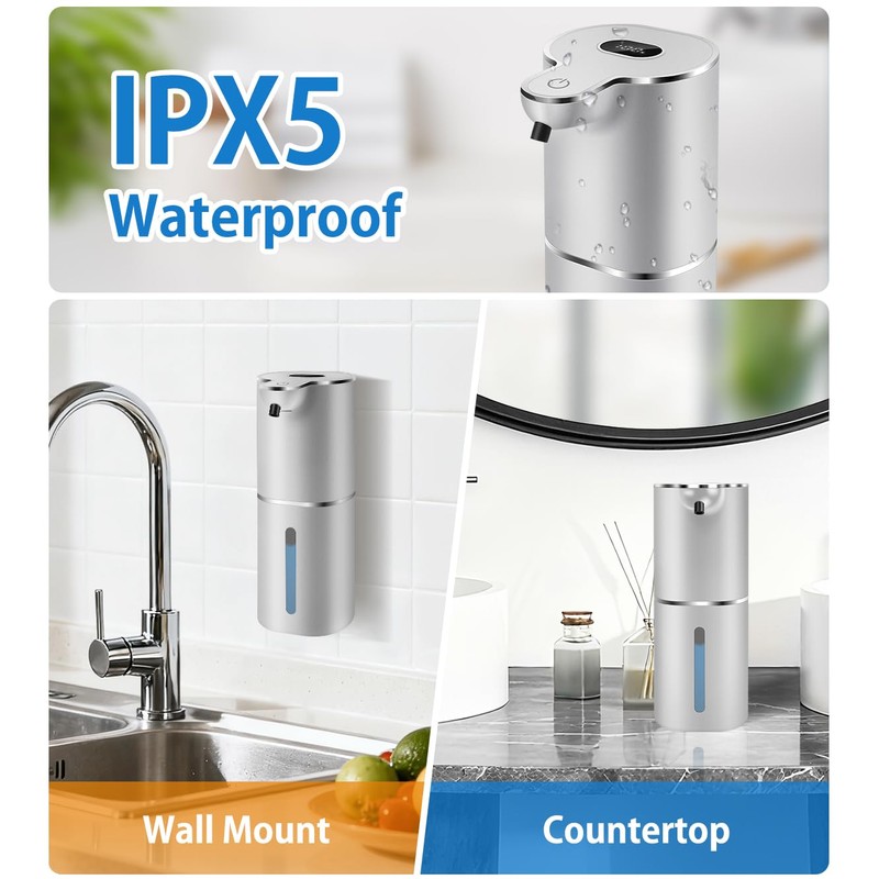 Automatic Foaming Soap Dispenser with Digital Display, 6-Level Foam Adjustable,
