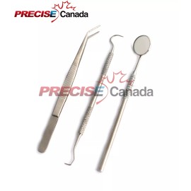 PRECISE CANADA DENTIST DENTAL MOUTH MIRROR & SCALER HYGIENE EXAMINATION CLEANING SET PR-0030