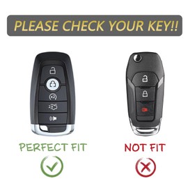 Key Fob Cover for Ford F150 5 Buttons Soft TPU with Leather Keychain Key Fob Remote Case Fit for Ford Bronco Sport Edge Escape Expedition Explorer F150 Lightning F250 F350 F450 Fusion Hybrid丨White