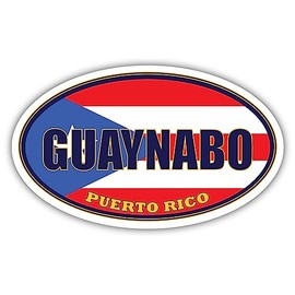 3 Pack 2x3 inches | Guaynabo City Puerto Rico State Flag | PR Flag Guaynabo County Oval State Colors Construction Toolbox, Hardhat, Lunchbox, Helmet, Mechanic, Luggage