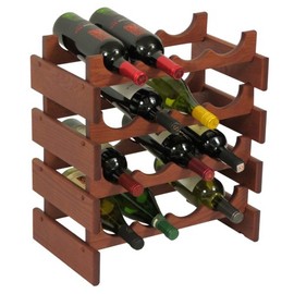 Wooden Mallet 16 Bottle Dakota Wine Rack, Mahogany