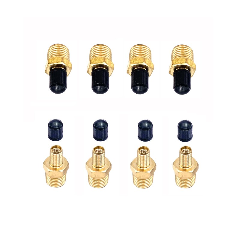 8 Pcs Schrader Valve Adapters, 1/4" NPT Male Tank Valve