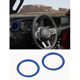 Savadicar HVAC Air Vent Trim Covers for 2024+ Jeep Wrangler (JL) & Gladiator (JT) - Upgrade Your Ride Style with 2 Pcs ABS Dashboard AC Vent Accents, Premium Interior Accessories, Blue