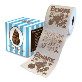 Printed TP Beware of Sea Turtle Poop Printed Toilet Paper Gag Gift – Funny Toilet Paper Roll For Prank, Surprise, Bathroom Decor, Novelty Gift For Men, Women, Friends, Birthday Party – 500 Sheets