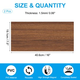PATIKIL 16"x7.5" Magnetic Vent Cover, 2 Pack Floor Wall Air Registers Cover High Strength Magnetic Vent Blocker for Home RV HVAC Fireplace Furnace, Wood Grain Color
