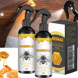  Natural Beeswax Care Spray & Restorer,Beeswax Spray For Wood,Beeswax Furniture Polish For Wood,For Leather & Furniture Polish (2PC)
