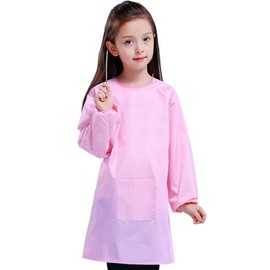 YeeHeen Art Smock Artist Painting Apron Waterproof Long Sleeve Smock with Pocket Pink XXL