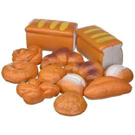 12 PCS Fake Bread Pastries Set, Life Sized Plastic Pretend Play Food Toy Kids Bakery Grocery Kitchen Playset