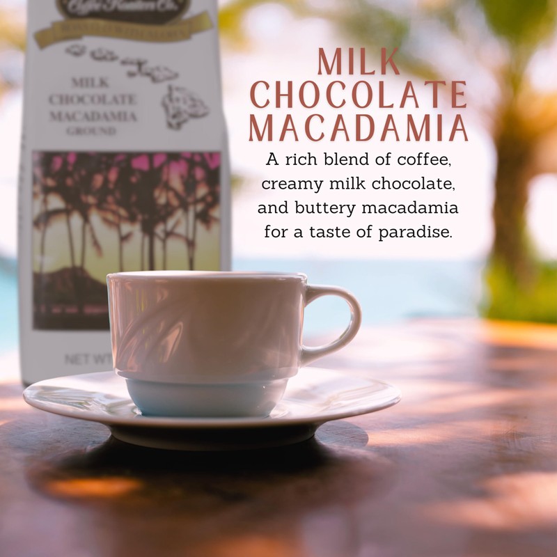 Hawaiian Isles Coffee Milk Chocolate Macadamia Flavored, Light Roast Ground